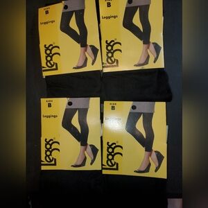 4 Pairs Ladies Leggs Black Leggings Size B